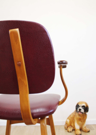 Houten vintage stoel met armleuningen. Mid Century design,  Pastoe?