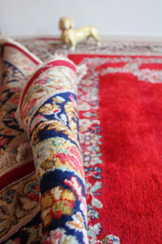 Groot handgeknoopt Oosters tapijt met bloemen. XXL Vintage Perzisch kleed, Kirman/Kerman