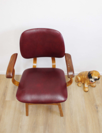 Houten vintage stoel met armleuningen. Mid Century design,  Pastoe?