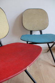 Set opvouwbare vintage lounge stoelen. Retro klapstoelen.