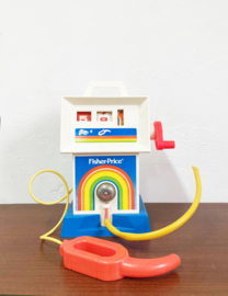 Vintage Fisher-Price tankstation / benzinepomp. Retro speelgoed / Gas & Go Service Center