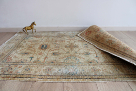 Handgemaakt vintage tapijt met bloemen, Ziegler? Oosters vloerkleed