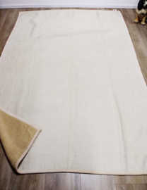 Bruin / beige retro Didas deken van dralon. Vegan sprei/ vintage plaid