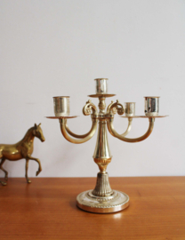 Vintage messing (?) kandelaar. Goudkleurige Regency kaarsenhouder