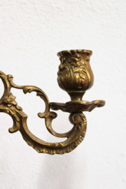 Vintage kandelaar, koper/ messing? Goudkleurige Regency kaarsenhouder