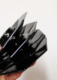 Set zwart glazen vintage eierdopjes - Arcoroc -France - Octime. 4 retro eierdoppen.