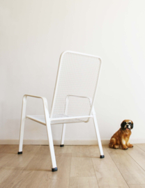 Set van 4 wit metalen vintage tuinstoelen. Retro stoelen- Emu?