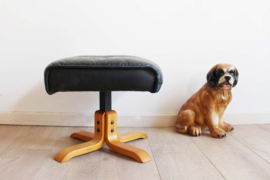 Vintage Ottoman met lederen kussen, Unico? Scandinavisch design voetenbank