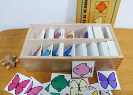 Educatief vintage speelgoed van het merk Rolf.  Houten retro lesmateriaal