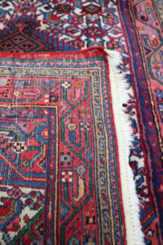 Kleurrijk handgemaakt vloerkleed. Roze vintage tapijtje / deur / badmat