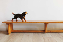 Te gekke vintage gymbank. Houten retro turn bank
