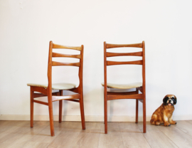 Set houten vintage stoelen. Mid Century retro eetkamerstoel, 2