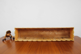 Grote vintage bloembak, EMSA? Retro plantenbak met houtdecor