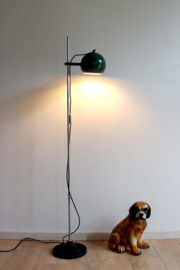 Retro design lamp met groene bol. Vintage vloerlamp, vermoedelijk Herda of Anvia?