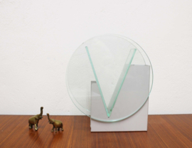 Vintage design vaas, glas/metaal. Retro vaasje in Memphis stijl