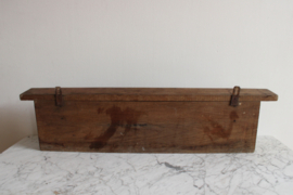 Houten vintage wandkapstok met haken. Antieke / Art Deco kapstok.