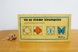 Educatief vintage speelgoed van het merk Rolf.  Houten retro lesmateriaal