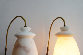 Set albasten vintage hanglampjes - A. Pegasan S.L. Twee stenen retro lampen