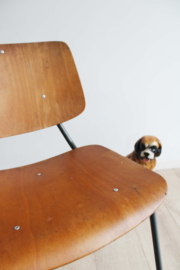 Industriële retro schoolstoel,  Kho Liang Ie? Hout/metalen vintage stoel