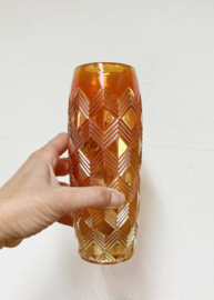 Glanzende Art Deco stijl vaas. Glazen vintage vaasje
