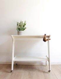 Houten vintage trolley, Webe?  Retro design bijzettafel /side table/ TV-cart