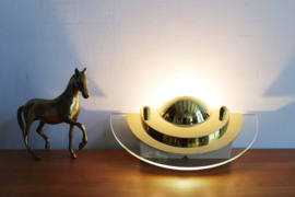 Goud kleurige messing wandlampje, Kappa - Dijkstra? Vintage Hollywood Regency lampje