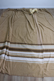 4 bruine vintage gordijnen - Gardisette. Set lange retro overgordijnen
