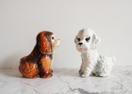 Koddige vintage honden bloempotjes. Retro potjes, Cocker Spaniël en Poedel