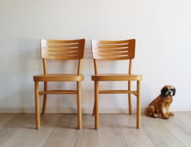 Houten vintage stoelen - Balser -Ikea. Retro design eetkamerstoelen.