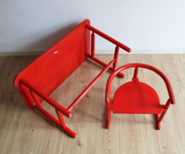 Vintage kinder tafel met stoel. Model 'Anna' van Karin Mobring voor IKEA. Retro design