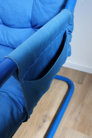 Set blauwe fauteuils - Mio ?  Deense retro design stoelen.
