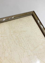 Zilverkleurige vintage fotolijst met licht bollend glas - Chromo