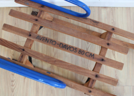 Houten retro slee met rugleuning - Davos