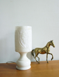 Prachtige albasten tafellamp. Vintage lamp in marmer look.