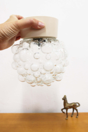Vintage plafonnière van bubbelglas, Helena Tynell - Glashütte Limburg? Retro plafonnière / Thabur lamp