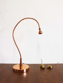 Roségoudkleurige bureaulamp, Ikea - JANSJÖ. Retro leeslamp met flexibele zwanenhals