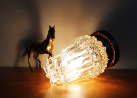 Vintage plafonnière van dik glas, Glashütte Limburg? Retro plafonnière / Thabur lamp