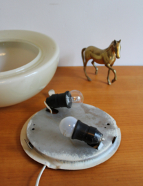 Grote vintage plafondlamp - Gispen? Glazen retro design lamp / plafonnière