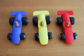 Set van 3 vintage speelgoed auto's - IKEA. Houten retro speelgoed - racewagen
