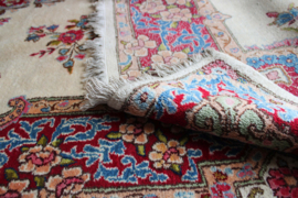 Groot handgeknoopt Perzisch tapijt met bloemen. Oosters vintage kleed, Kirman/Kerman