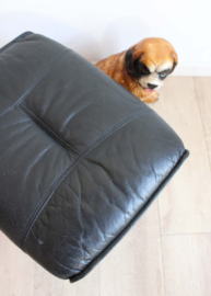 Vintage Ottoman met lederen kussen, Unico? Scandinavisch design voetenbank