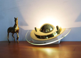 Goud kleurige messing wandlampje, Kappa - Dijkstra? Vintage Hollywood Regency lampje