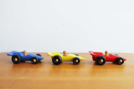 Set van 3 vintage speelgoed auto's - IKEA. Houten retro speelgoed - racewagen