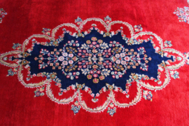 Groot handgeknoopt Oosters tapijt met bloemen. XXL Vintage Perzisch kleed, Kirman/Kerman