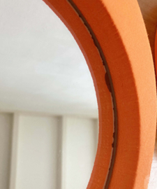 Set oranje vintage spiegels - Horten - Ikea. Retro design spiegeltjes