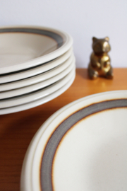 Aardewerk vintage servies, Colditz. Retro borden/kopjes en schotels