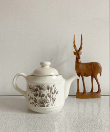 Vintage theepot met roomstel- Pinewood W.H. Grindley. Aardewerk retro servies