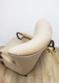 Groene vintage bank met 2 fauteuils. Tof retro bankstel / zithoek