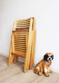 Set van 2 houten vintage klapstoelen. Retro folding chairs,  IKEA?