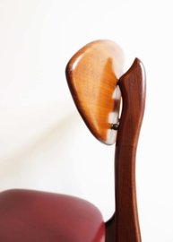 4 houten vintage eetkamerstoelen, Louis van Teeffelen for Wébé? Retro design stoelen.